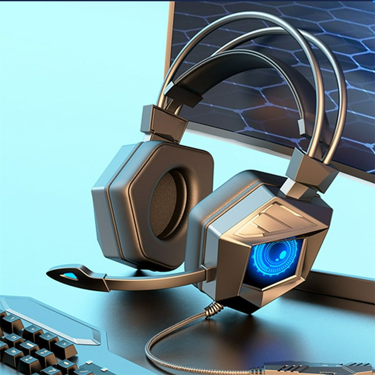 Wired Around Ear Headphones Gaming Headset Active Noise Cancelling Headphones On Ear Headphones with Lights Studio Monitor Mixing DJ Stereo