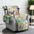 thumbnail image 4 of SCRAWLGOD Hummingbird Floral Print Recliner Cover Non Slip Recliner Chair Cover with Pocket Washable Reclining Slipcover for Cats, 4 of 7