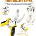 thumbnail image 3 of 2 Pack Gardening Shears - Stainless Steel Pruning Shears Set with Storage Bag, Sharp Garden Scissors for Trimming Plants Flowers Branches, Ergonomic Hand Pruners Clippers Tools, 3 of 8