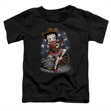 

Boop-Country Star - Short Sleeve Toddler Tee- Black - Large 4T