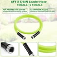 thumbnail image 2 of Short Garden Hose 5/8 in x 6 ft, Female to Female Hose, Durable, Anti-Kink, Flexible, Leakproof Water Hose, All-weather Lightweight Water Hose with Swivel Grip Handle and Solid Aluminum Fittings, 2 of 8