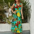 thumbnail image 5 of Maxi Dress Vintage Fruit Print Dress Summer Floral Print Korean Fashion Bohemia Long Dresses Women High Waist Custom Beach Maxi Dress, 5 of 7