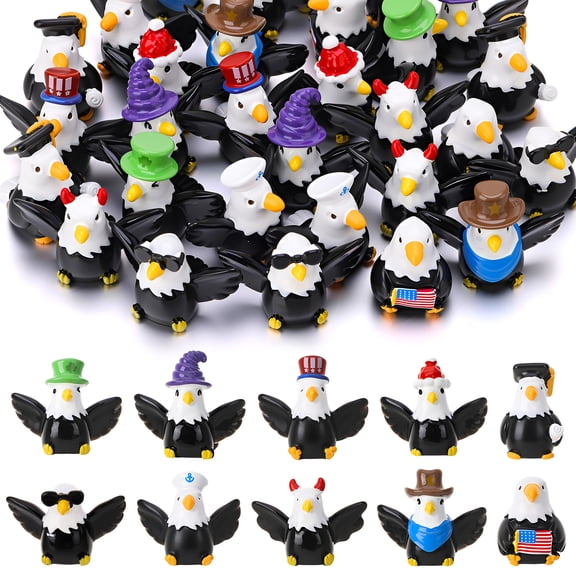 sixwipe 30 Pcs Mini Resin Bald Eagle, Wildlife American Bald Eagle Toy Figure, Patriotic Bald Eagle Bird Figurines, Bald Eagle Garden Statue, Ornaments for Party Outdoor Lawn Garden