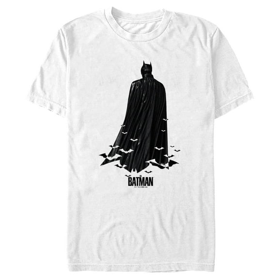 Men's The Batman Silhouette Bats Graphic Tee White 2X Large