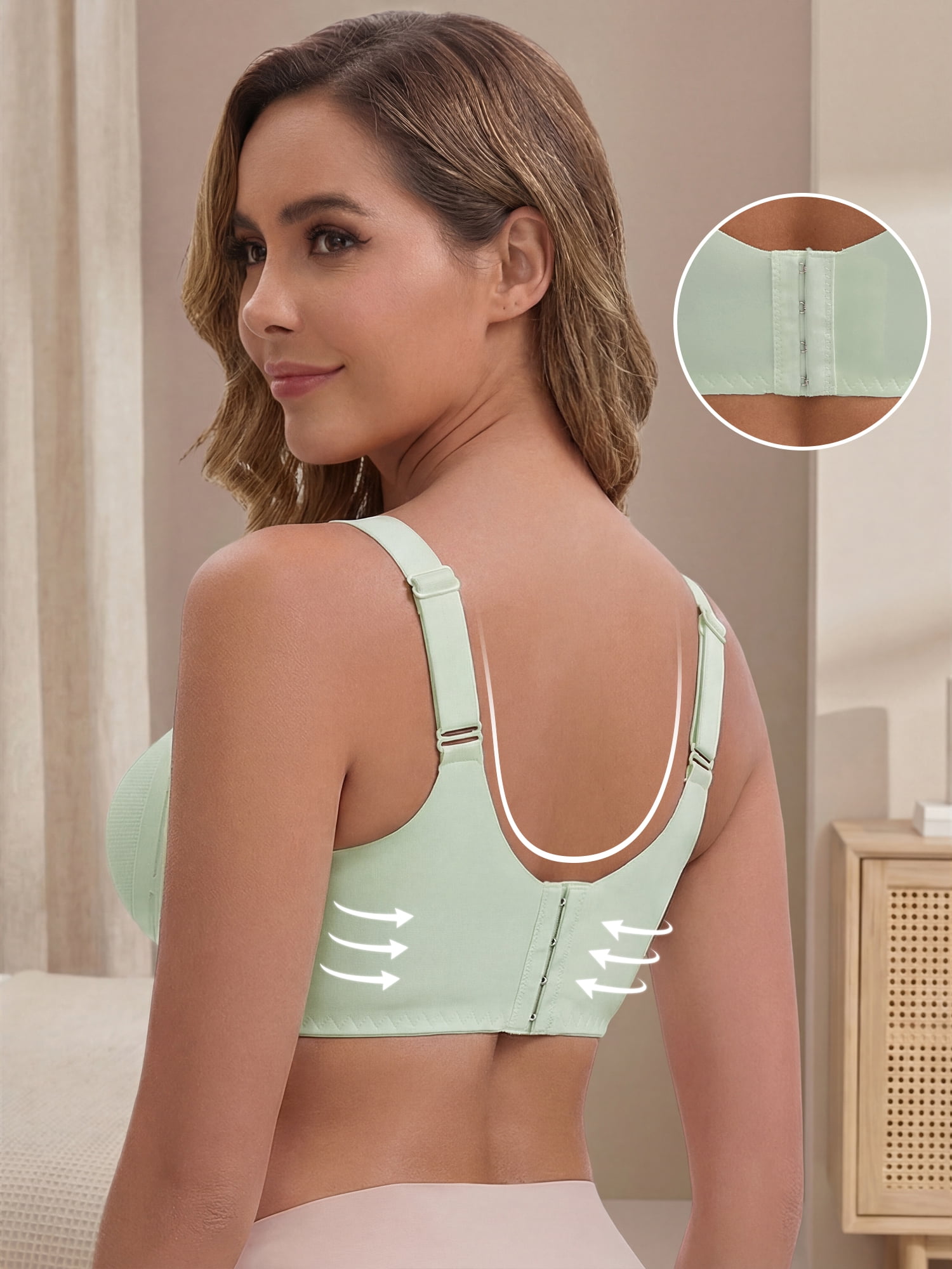 DARING DIVA Nursing Closure Adjustable Maternity Pumping Bralette S Light Green