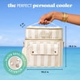 thumbnail image 6 of Fit + Fresh Sidekick Insulated Cooler Bag, 15 Can Dual Compartment, Pina Colada - Neutral Stripe, 6 of 10