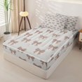 thumbnail image 2 of Manfei Brown Dreamy Bowtie Zipper Twin Comforter Sets with Fitted Sheet and 2 Pillowcases,Kawaii Bowknot Zipper Bedding Set,Light Gray Reversible,4pcs, 2 of 7