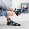 thumbnail image 5 of Goofa Adorable Blue Baby Dragon Pattern Non Slip Socks with Grips for Elderly, Crew Socks Yoga Hospital Socks Cushioned Sole Gripper Socks for Men Women, 5 of 5