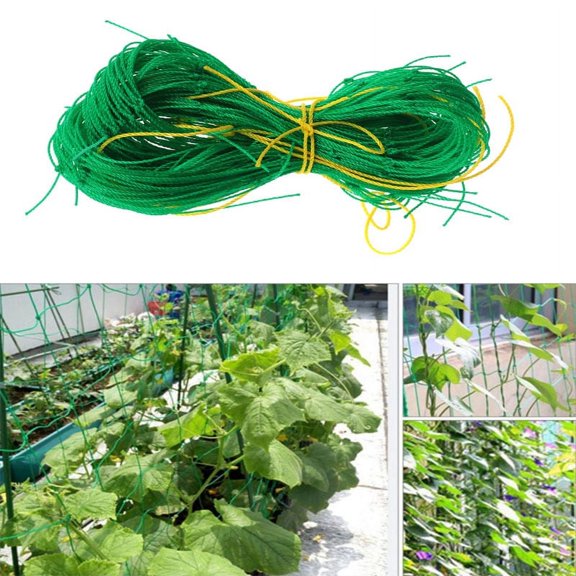 Garden Plant Trellis Netting Heavy-Duty Nylon Flexible String Climbing Plant Support Vine Net Grow Net, Green