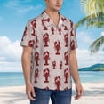 thumbnail image 3 of Disketp Red Lobster With Claws Hawaiian Shirts for Men,Mens Casual Short Sleeve Button Down Shirts Beach Shirt,3X-Large, 3 of 7