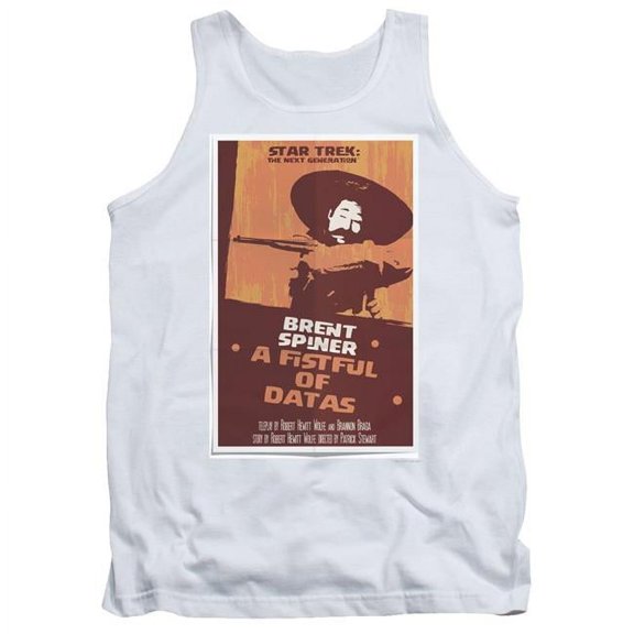 Trevco CBS2150-TK-1 Star Trek & Tng Season 6 Episode 8 Adult Cotton Tank Top, White - Small