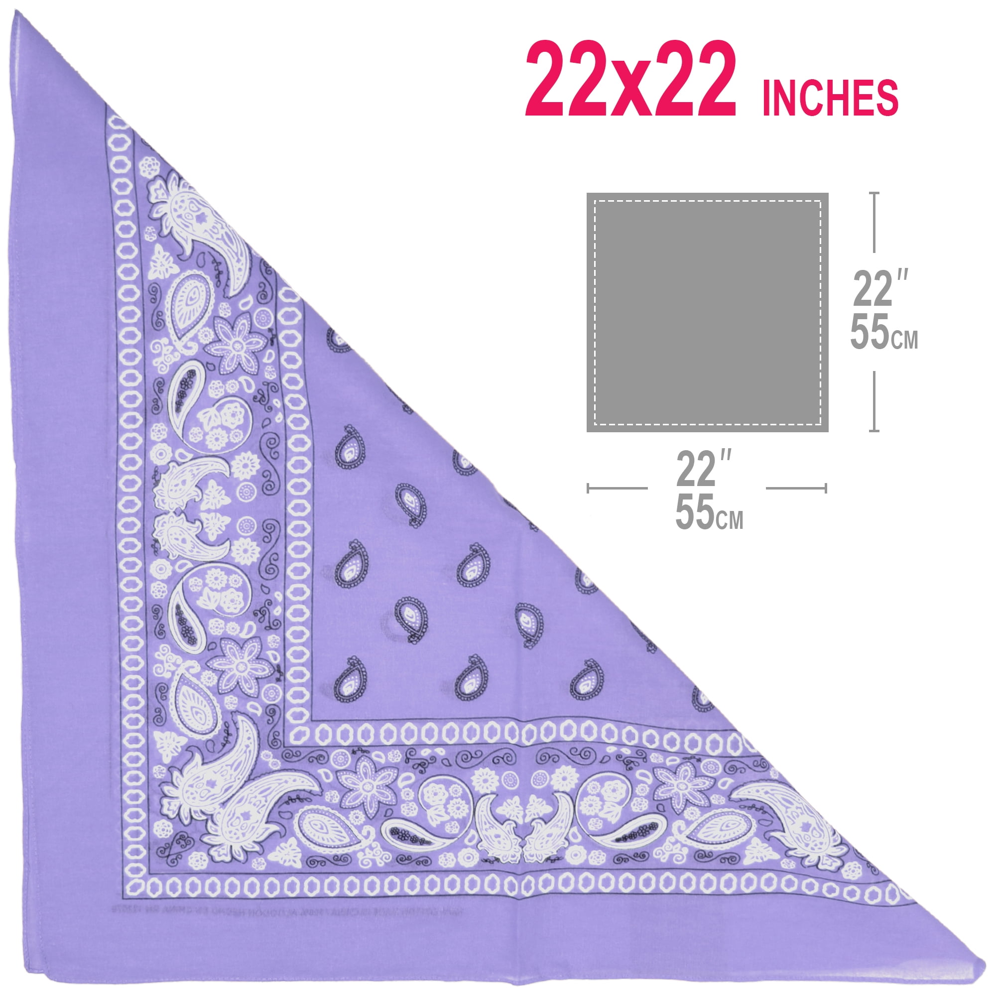 BASICO 6pk Lime Green Paisley Bandana Face Covering | 100% Cotton