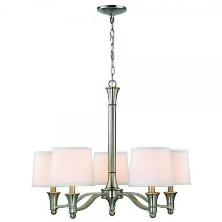 

Hampton Bay 5-light Brushed Nickel Chandelier with White Fabric Shades