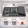 thumbnail image 6 of Gasland Chef 30 in. NG/LPG Convertible Gas Cooktop in Porcelain Enamel with 5 Burners, 6 of 10