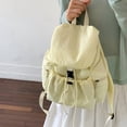 thumbnail image 5 of Women Men Nylon Bookpack Drawstring Solid Color Students Bookbags Large Capacity Travel Daypack Bag for Commute (Yellow), 5 of 12
