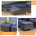 thumbnail image 5 of COOS BAY Harbor Retreat Set of 2 Outdoor PE Wicker Ottomans Patio Rattan Footstool w/ Removable Blue Cushions, 5 of 9