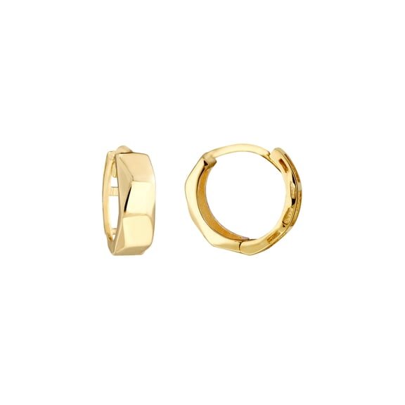 10k Yellow Gold 9mm Free Form Round Hoop Earrings Hoop Earring for Women