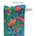 thumbnail image 5 of Tropical Mushroom Linen Curtain Valance for Bedroom/Bathroom/Kitchen/Living/Dining Room Window,Botanical Flower Palm Tree Leaves Green Pocket Topper Drapes Decorative Cafe Drapery Panel 60"x18", 5 of 6