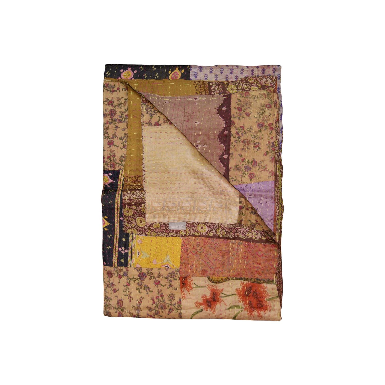 KANTHA SILK THROW BLANKET 50"X70