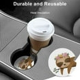 thumbnail image 5 of Car Coasters for Cup Holder Absorbent, Car Ceramic Coasters with Finger Notch, Auto Accessories for Men Women Cute Sloth and Wreath 4 Pack Cup Coasters, 5 of 6