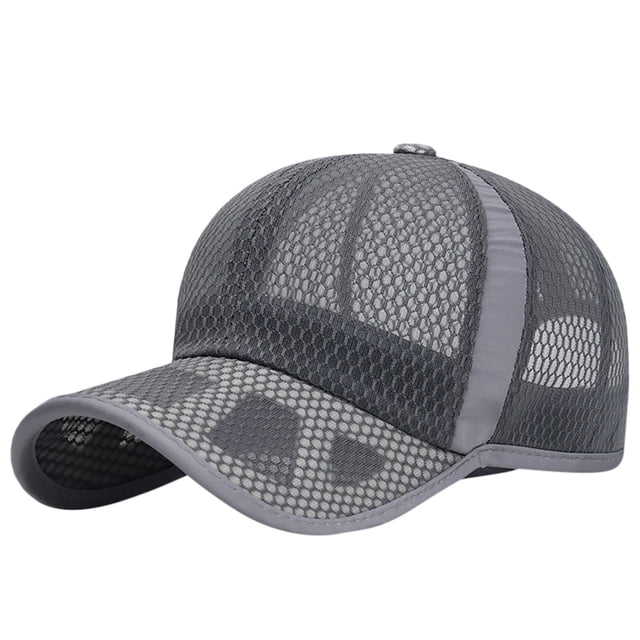 Under $10 Baseball Caps Gray Unisex Classic Low Profile Mesh Baseball Cap Soft Unconstructed Adjustable Size Dad Hat