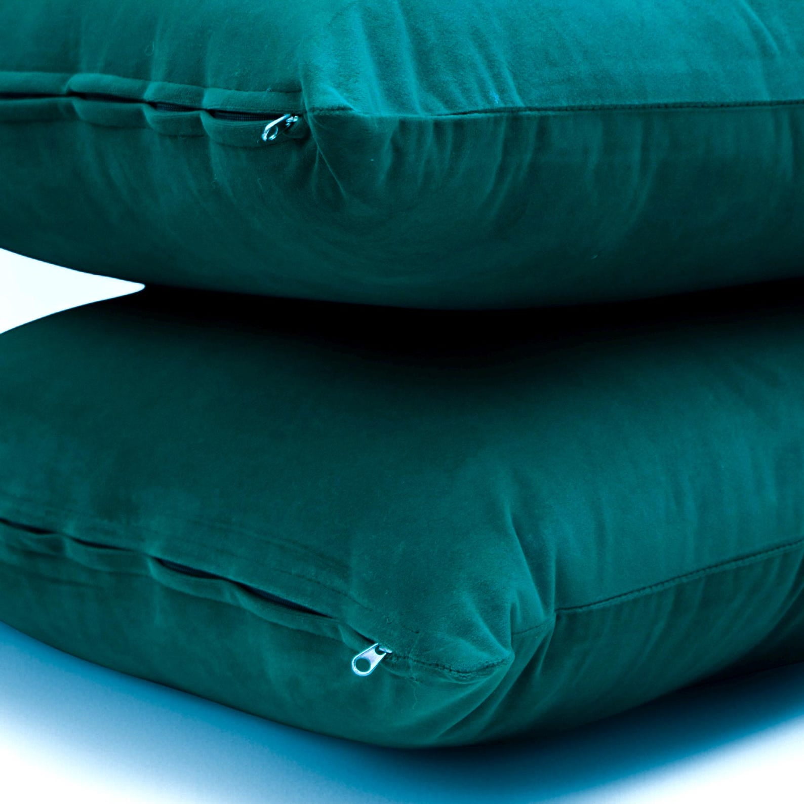 Peacock Decorative Throw Pillow Covers 20"x20" | Pack of 2 Modern Plain Velvet Cushion Cover | Solid Color Pillowcases for Couch, Sofa Bedroom & Living Room, Modern Home Décor - Peacock Velvet