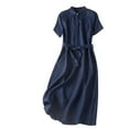 thumbnail image 1 of Robe à Manches Longues Femme Col Montant Brodé Coton et Robe Femme Littérature Rétro Fluide Longue Robe Été Longue Robe pour Femme Longue Robe Été pour Femme, 1 of 5