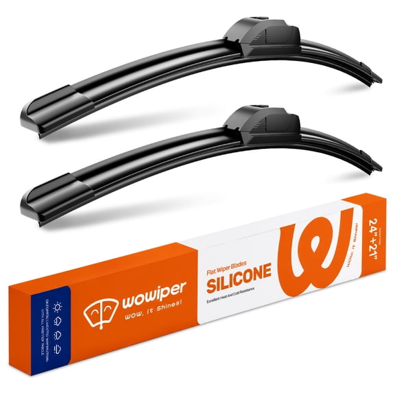WOWIPER 24" 21" Premium Silicone Wiper Blades 2 Pack – Water Repellent Beam Fit J-Hook – OEM All-Season for Dodge Charger 2011-2023,MITSUBISHI Outlander 2023-2007 and more