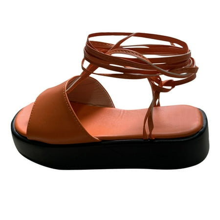 

Women s Fashion Platform Sandals Cross Ankle Strap Sandals Summer Beach Sandals