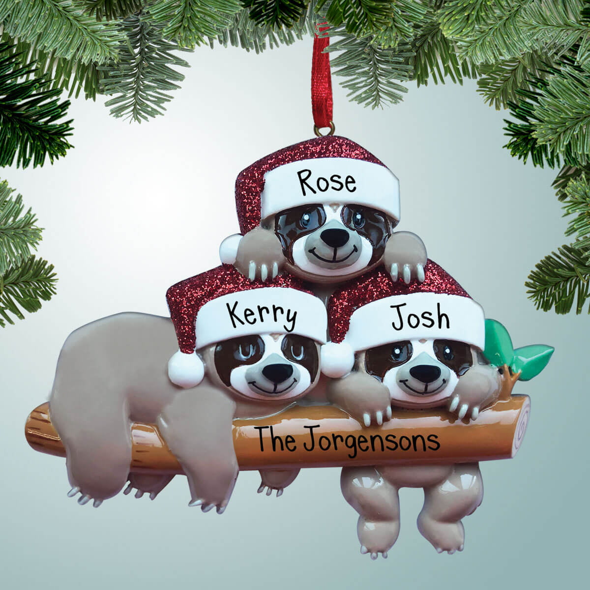 NAME PERSONALIZED ORNAMENT Dog with Family Barks Couple 2 3 4 5 6 Christmas GIFT 