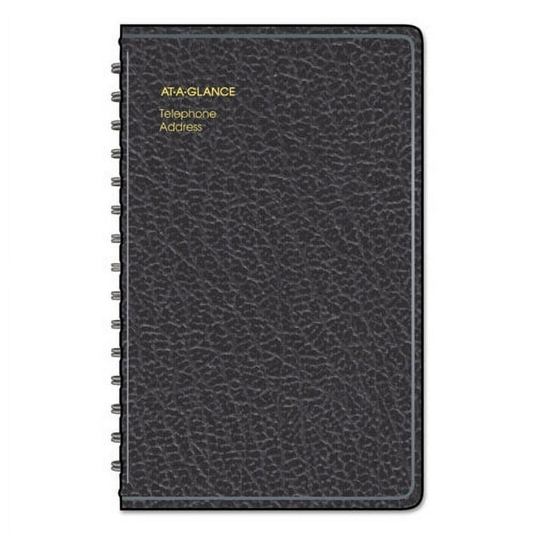 Telephone/Address Book, 4.78 x 8, Black Simulated Leather, 100 Sheets Telephone/Address Book, 4.78 x 8, Black Simulated Leather, 100 Sheets