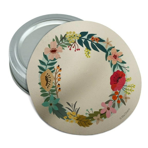 Letter O Floral Monogram Initial Round Rubber Non-Slip Jar Gripper Lid Opener