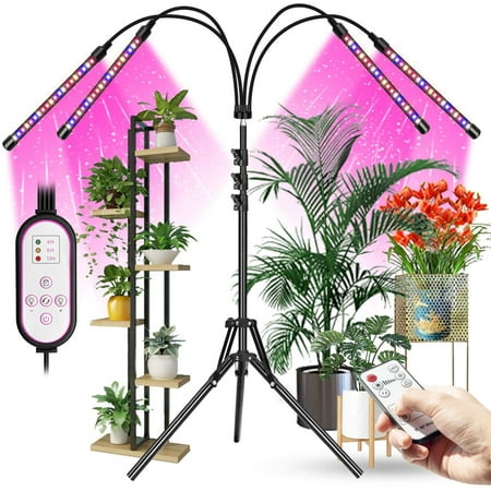 

Grow Lights with Stand 80 LED Floor LED Grow Light with Stand Tripod Adjustable Sunlike Full Spectrum Plant Light