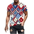 thumbnail image 2 of cllios 4th of July Mens Big and Tall Shirts Crewneck Muscle Tshirts Patriotic Red White and Blue Graphic Tee Independence Day Short Sleeve Workout Shirts, 2 of 5