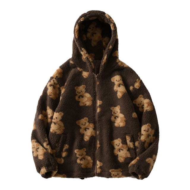 WREESH Femmes Décontracté Fermeture Éclair Hiver Allongé Peluche Manches Longues