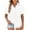 White, variant on Erwazi Linen Button Down Shirts for Women Summer Casual Short Sleeve V Neck Blouse Tops