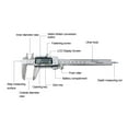 thumbnail image 5 of 6 Inch 150mm Digital Vernier Caliper Stainless Steel Micrometer Measuring Tool Depth Ruler, 5 of 7