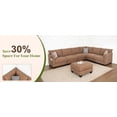 thumbnail image 3 of Grand Canapé Sectionnel en Lin à 6 Places avec Pouf de Rangement et Ports USB - Canapé d'Angle Moderne Brun pour Salon, 3 of 14