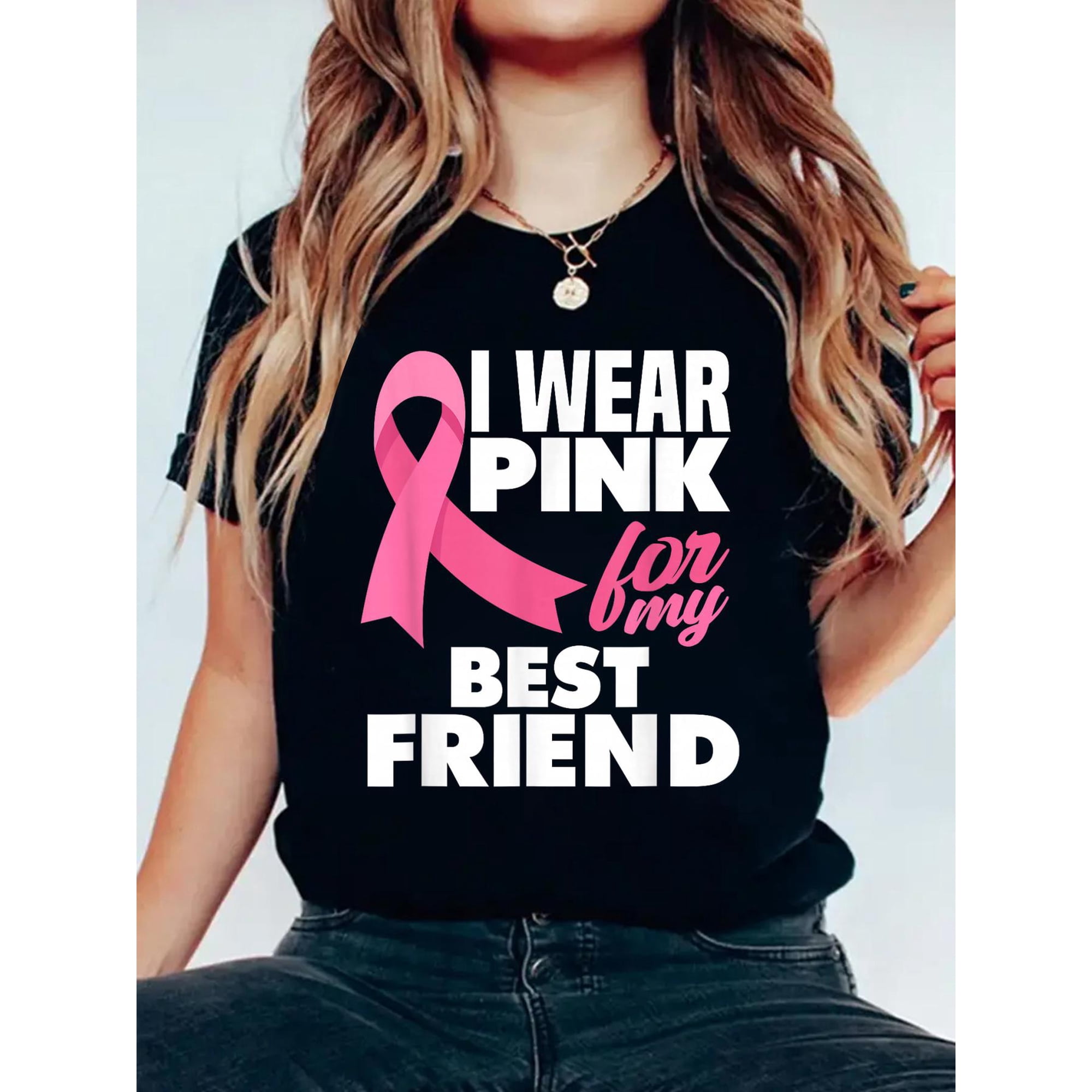 I Wear Pink for My Best Friend Breast Cancer Awareness T-Shirt