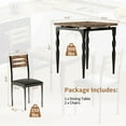 thumbnail image 2 of Dining Table Set for 2, 3 Piece Square Kitchen Dining Room Table Set with Spiral Table Legs for Small Spaces, Apartment, Brown, 2 of 6