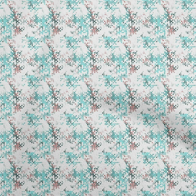 oneOone Rayon Dusty Teal Green Fabric Abstracts Sewing Craft Projects Fabric Prints By Yard 56 Inch Wide