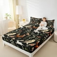 thumbnail image 4 of Manfei Boho Jungle Animal Bed Sheets for Child, Squirrel Fox Butterfly King Sheets, Rustic Farmhouse Sheet Set, Breathable Home Decor, 4pcs, 4 of 7