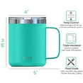 thumbnail image 4 of Stainless Steel Insulated Coffee Cup, THILY 12 oz Triple-Insulated Travel Mug with Handle and Lid, Keep Coffee Cold, Powder Coated Travel Mug, Matte Teal, 4 of 5