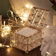 thumbnail image 4 of Almacenamiento multifuncional: caja de joyería de cristal con cofre del tesoro dorado, decoración elegante para portabrochas de maquillaje y regalo ideal, exhibición brillante, durabilidad brillante,, 4 of 7