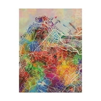 Trademark Fine Art 'Cape Town South Africa City Street Watercolor Map' Canvas Art by Michael Tompsett