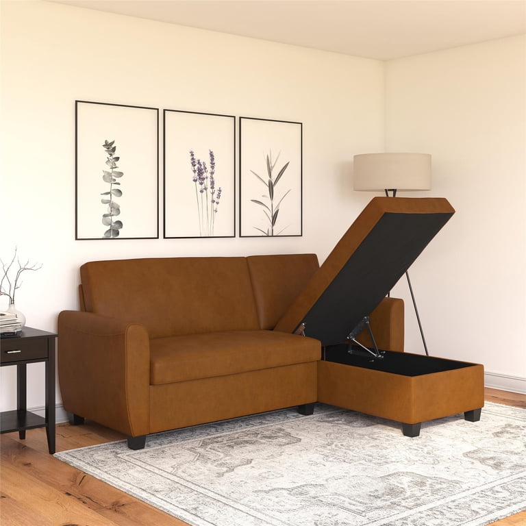 Faux Leather Corner Sofa Bed With Storage | Cabinets Matttroy