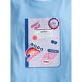 thumbnail image 2 of Wonder Nation Girls Embroidered Graphic Tee with Short Sleeves, Sizes 4-18 & Plus, 2 of 3