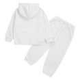thumbnail image 5 of Xnihocha Kids Boys Girls Solid Color SweatSuit Sports Warm Outfit Long Sleeves Hooded Hoodie White 150, 5 of 9