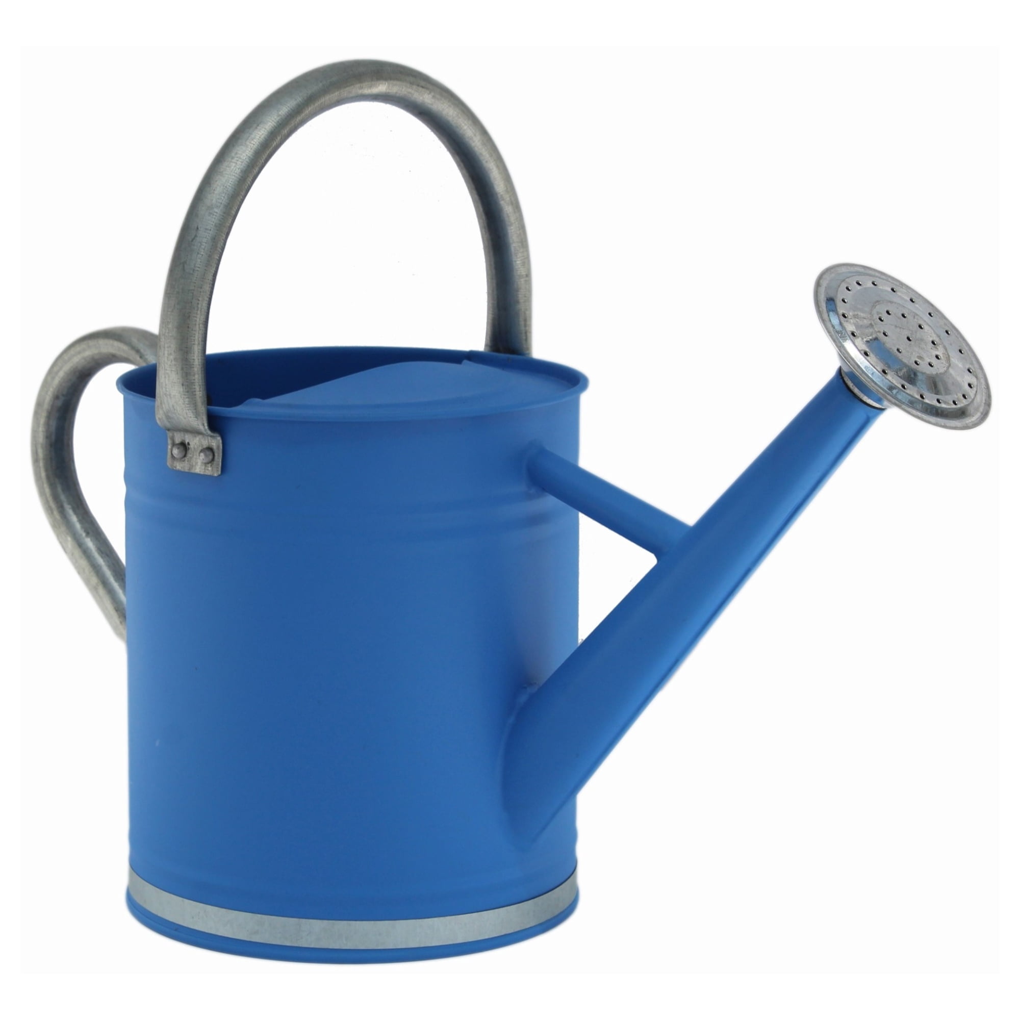 Gardener Select Metal Watering Can, Blue w/ Galvanized Accents - 3.5L (0.92 gal)