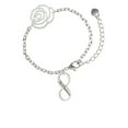 thumbnail image 2 of Delight Jewelry Silvertone Je T'aime Infinity Sign Silver-tone Flower Link Chain Bracelet, 6.75"+2" Extender, 2 of 4
